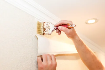 Pose de papier peint à Lagrâce-Dieu — revêtements muraux et toiles de verre